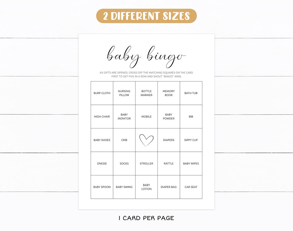60 Baby Shower Bingo Cards, Prefilled Gift Opening Bingo, Fun Gender ...