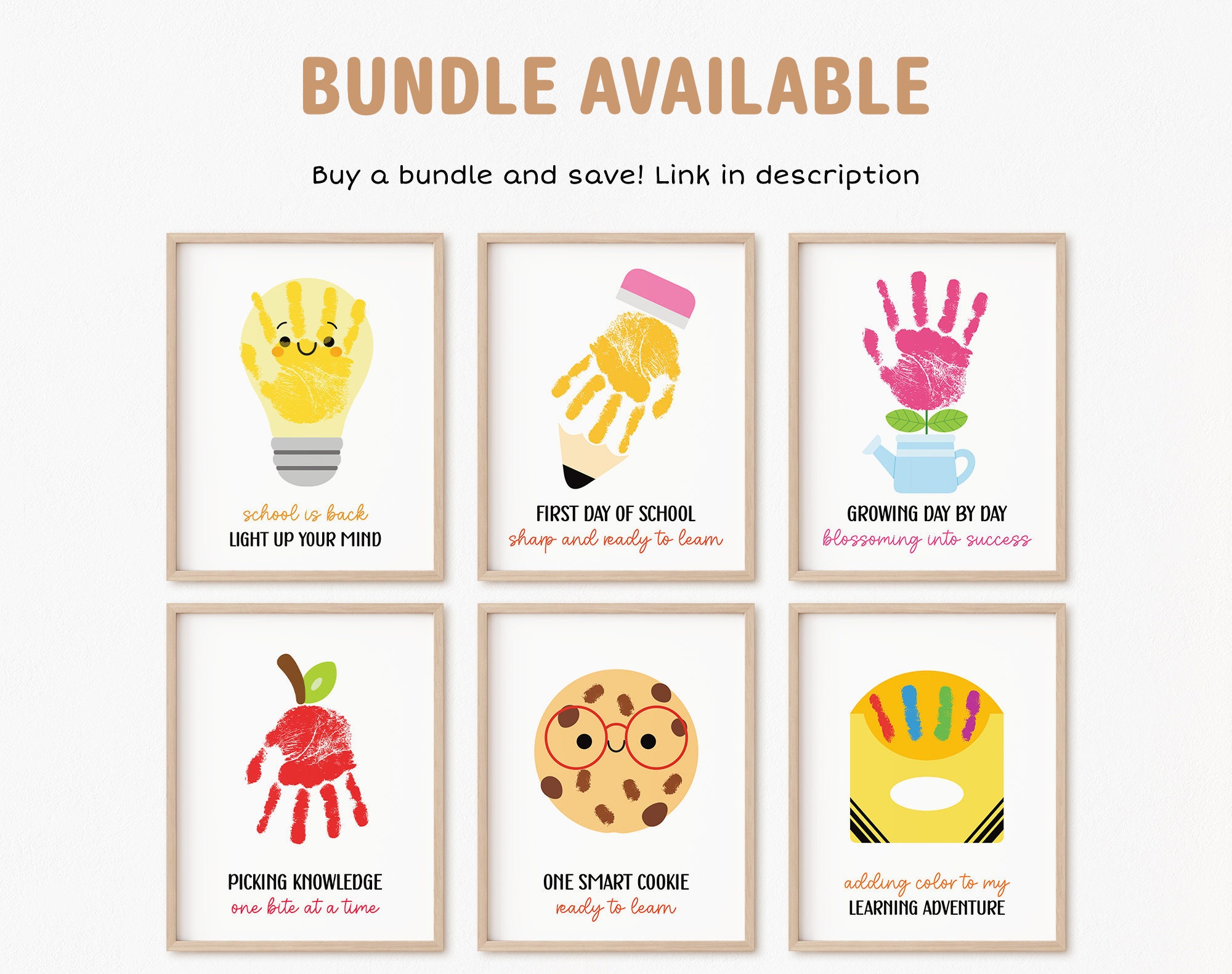 Printable Back to School Handprint Craft, Kids First Day of School ...