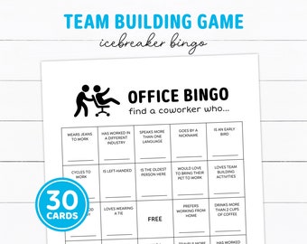 Networking Bingo, Find Someone Who Coworker Bingo, Office Team Building Activity, Find the Employee Printable Work Bingo, Ice Breaker Bingo