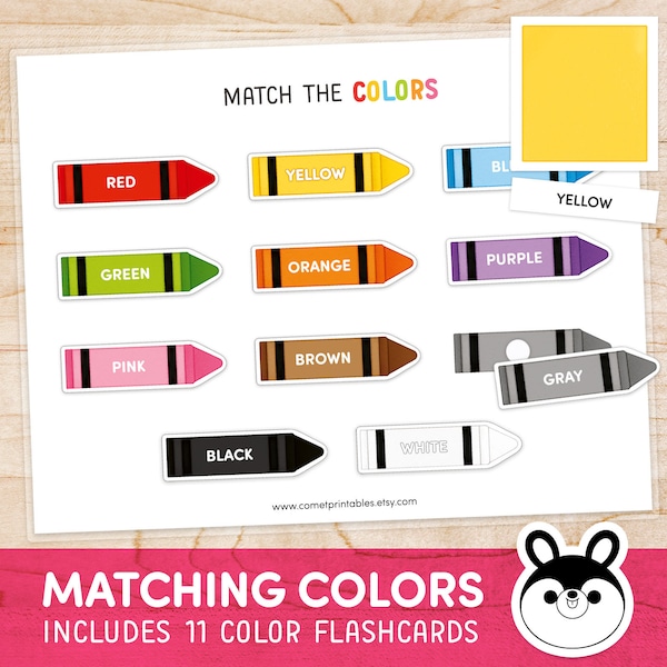 Learning Colors Preschool Printables, Color Worksheet, Color Matching Printable, Matching Colors Activities, Toddler Learning Binder