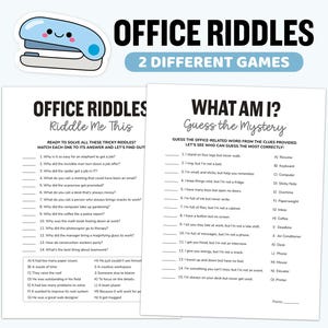 Office Riddles, Riddle Me This Office Games, Easy Work Riddles and Jokes, Work Party Games, Staff Icebreaker, Team Building Games for Work