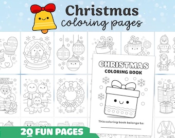 Christmas Coloring Pages Kids, Printable Christmas Coloring Sheets, Mini Christmas Coloring Book, Preschool Classroom Christmas Activities