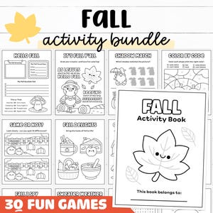 Fall Activity Sheets, Kids Fall Games Bundle, Fall Activity Book, Printable Games for Kids, Coloring Pages, Fall Printables, Fall Activities