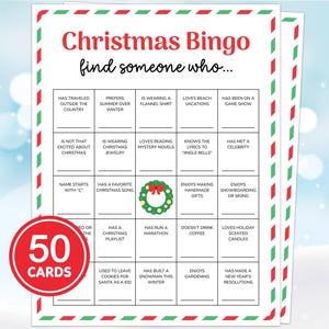 Conheça você Bingo de Natal, Encontre o Bingo Convidado, Bingo Humano de Férias, Bingo de Mistura e Convivência, Jogos de Festa de Natal, Quebra-gelo em Grupo