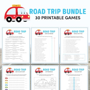 Kids Road Trip Games Bundle, Family Road Trip Pack, Printable Travel Activities, Car Ride Games, Fun Travel Games, Road Trip Trivia, Journal