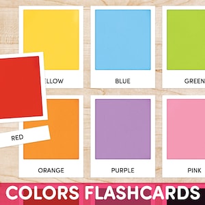 Tarjetas de colores, Tarjetas Montessori de 3 partes, Tarjetas de colores imprimibles, Tarjetas para niños en edad preescolar, Educación preescolar, Recursos para la educación en casa
