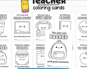 Teacher Appreciation Coloring Pages, Teacher Appreciation Printable Sheet, Teacher Appreciation Week Card, Teacher Thank You Coloring Cards