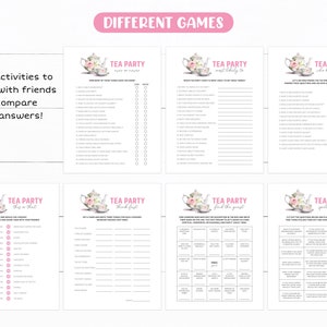 Printable Tea Party Activities Bundle, Kids Garden Tea Party Games ...