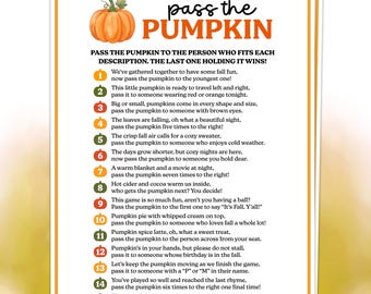 Fall Pass the Pumpkin Game, Fall Pass the Prize Game, Fall Activities, Friendsgiving Party Games, Thanksgiving Printable, Group Icebreaker