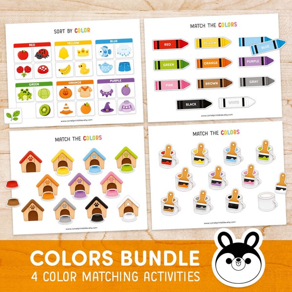 Colors Worksheet Bundle, Preschool Printables, Montessori Busy Book, Worksheets for Kids, Education Printables, Homeschool Toddler Busy Book