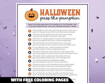 Halloween Pass the Pumpkin Game, Halloween Pass the Prize Game, Fun Pass the Present Poem, Pass the Gift, Printable Halloween Games for Kids