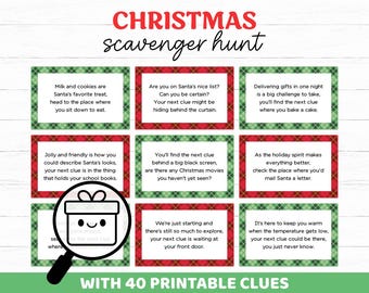 Indoor Christmas Scavenger Hunt Clues, Fun Christmas Scavenger Hunt Kids, Scavenger Hunt Christmas Game, Christmas Treasure Hunt Printable