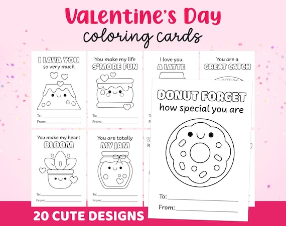 Cute Valentines Day Cards, Coloring Valentine Cards, Kids Valentines Coloring Cards, Valentines Printable Cards, Preschool Classroom Crafts