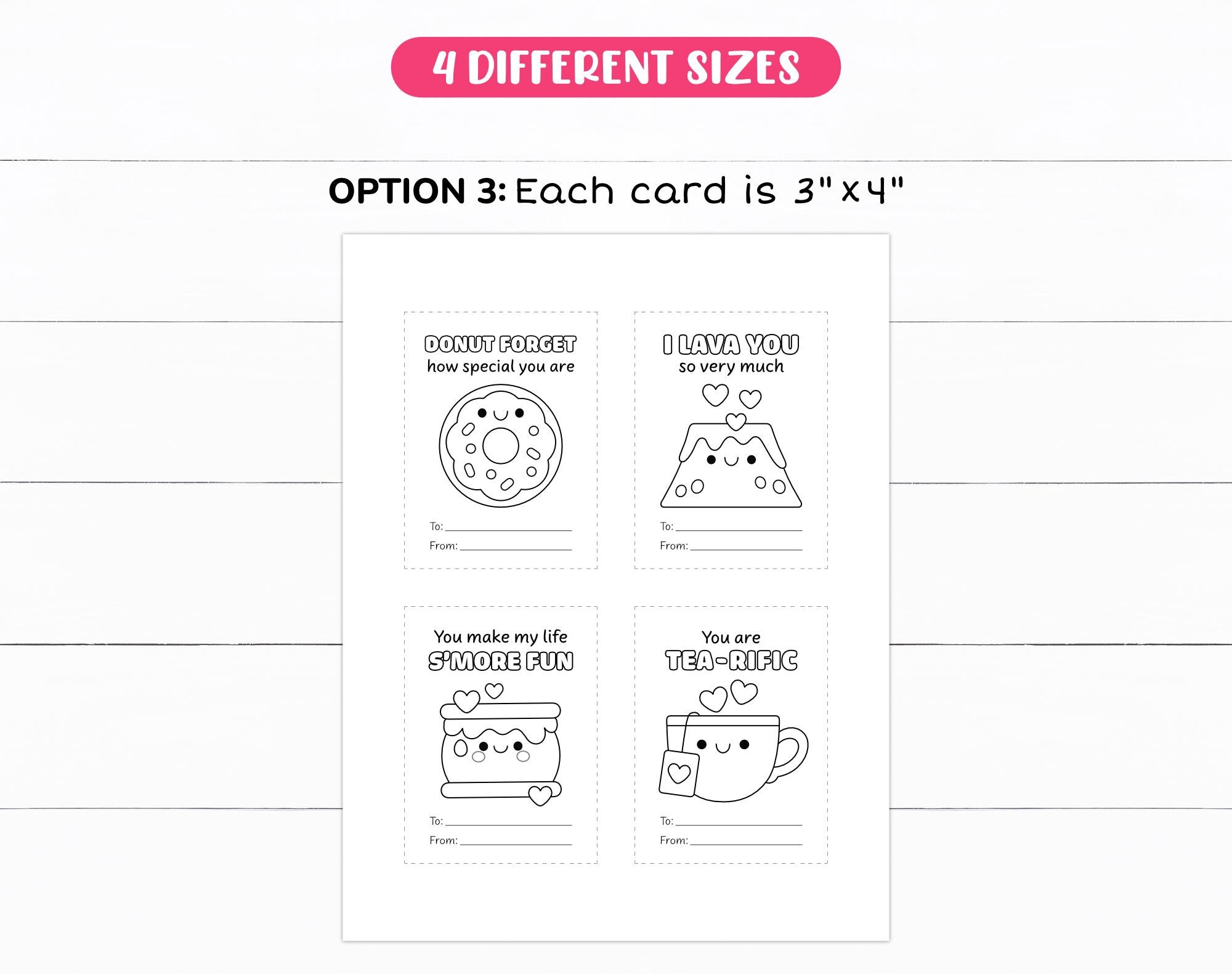 Cute Valentines Day Cards, Coloring Valentine Cards, Kids Valentines ...