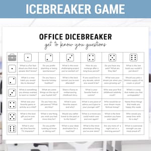 Dicebreaker Office Party Games, Work Icebreaker, Team Building Roll and Tell Questions, Get to Know You Conversation Activity for All Ages