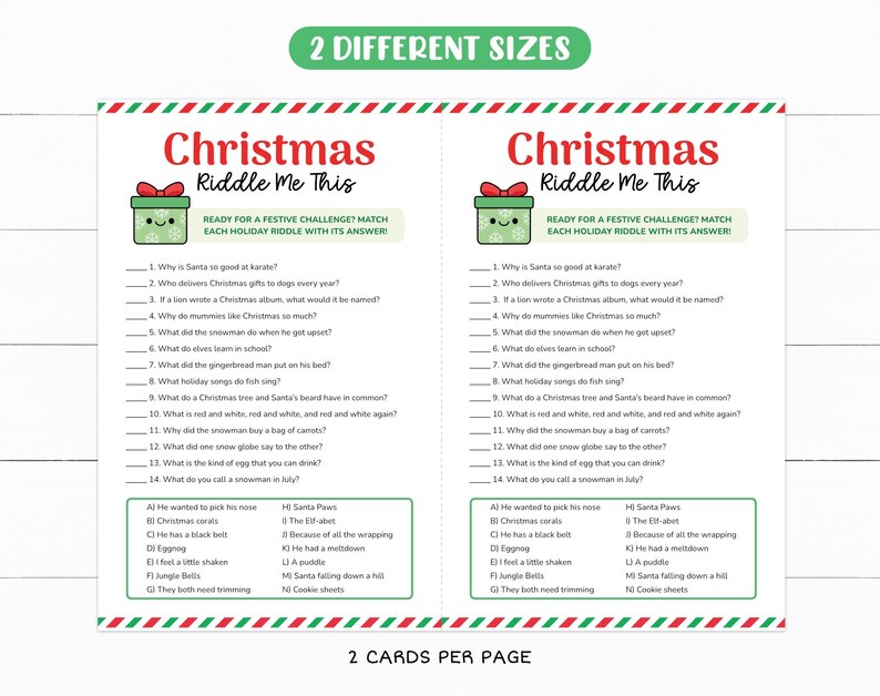 Christmas Riddles Game, Holiday Riddles and Jokes, Riddle Me This ...