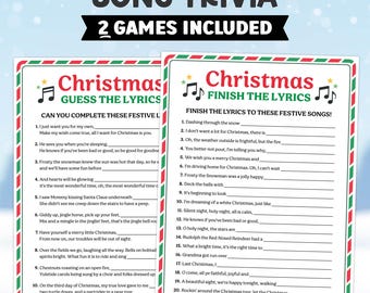 Christmas Finish the Lyrics Game, Christmas Song Trivia Quiz, Christmas Music Trivia, Family Holiday Games, Adults and Kids Group Activities