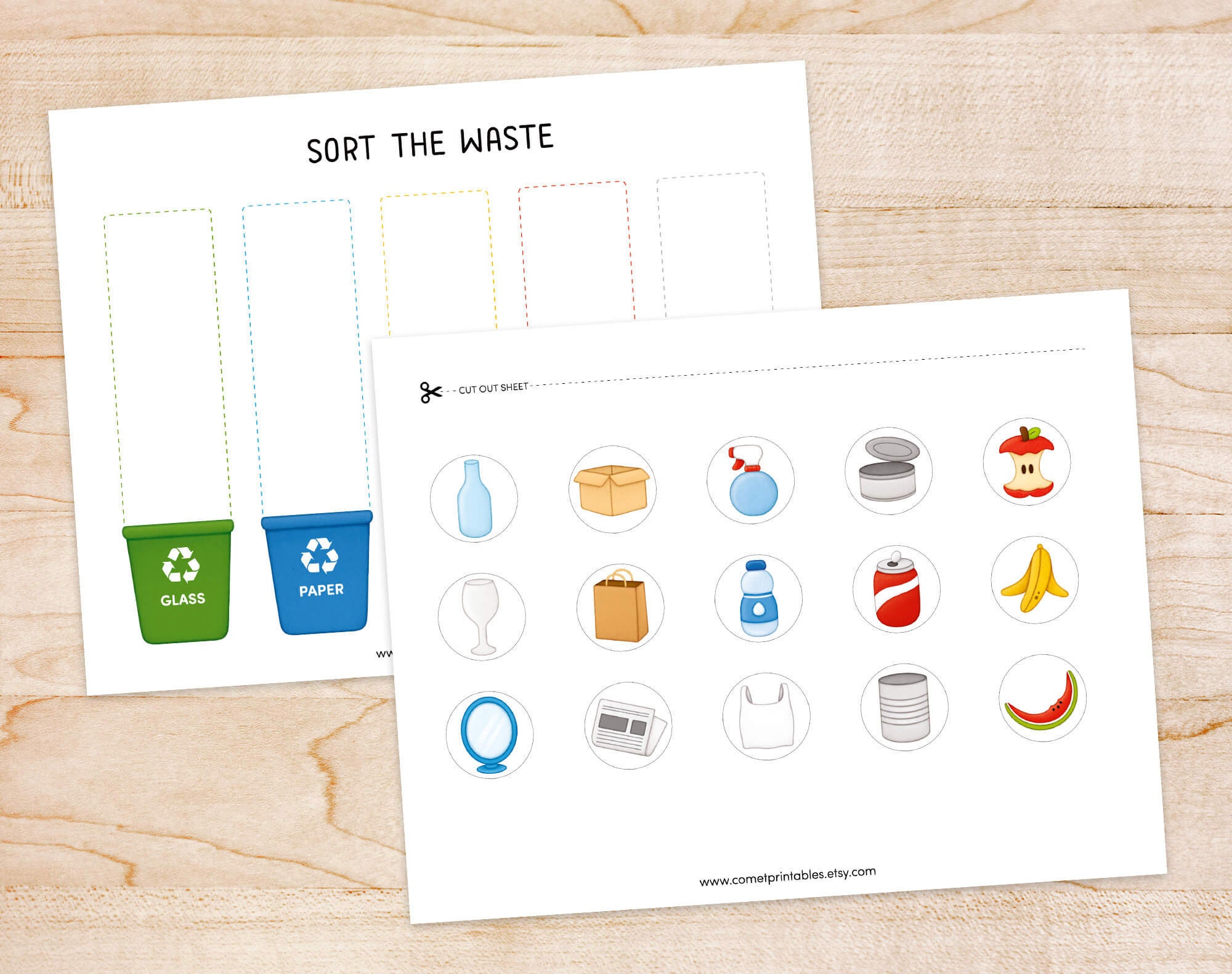 Printable Earth Day Worksheets for Kids, Preschool Recycle Sheets