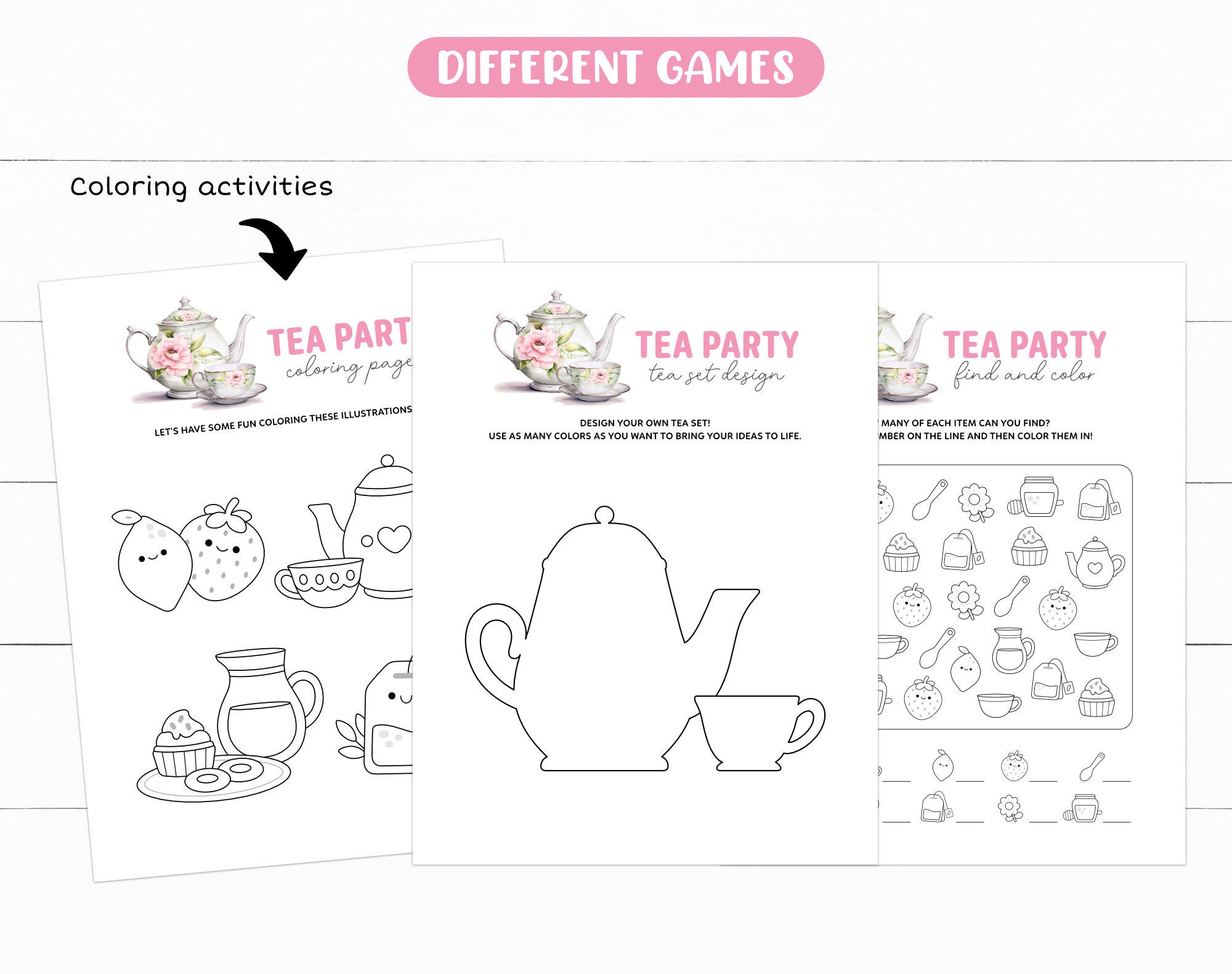 Printable Tea Party Activities Bundle, Kids Garden Tea Party Games ...