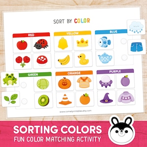 Color Matching Worksheet, Preschool Printable, Preschool Worksheets, Toddler Activities, Learning Tools, Toddler Busy Book, Pre-K Curriculum