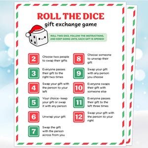 サイコロを振るクリスマスギフト交換、クリスマス サイコロを振るギフト交換、ホリデーギフト交換サイコロゲーム、クリスマス サイコロゲーム、パーティーゲーム