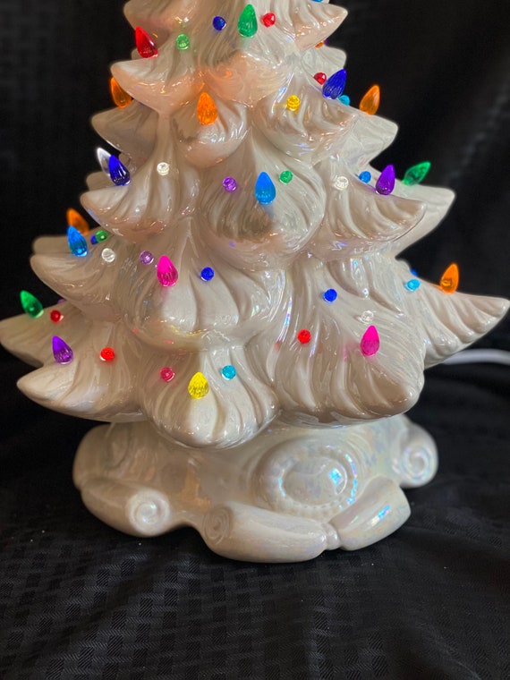 15 Ceramic Christmas Trees That Light Up - Vintage Ceramic Tabletop  Christmas Tree, Porcelain Magical Christmas Tree with 64 Multicolored  Lights for