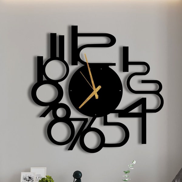 Metal Wall Clock with Numbers, Wall Clock, Large Wall Clock, Metal Wall Clock, Oversized Wall Clock, Horloge Murale, Modern Wall Clock