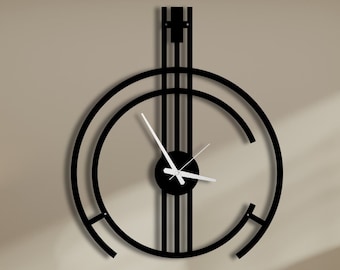 Clocks For Wall Unique, Oversized Wall Clock, Kitchen Wall Clock, Metal Wall Clock, Unique Wall Clock, Art Deco Clock,