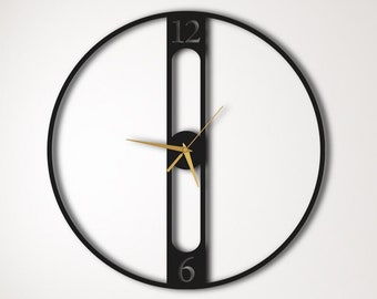 Unique Design Metal Wall Clock, Extra Large Wall Clock, Silent Metal Wall Clock, Large Black Wall Art Clock, Modern Wall Clock, Black Clock