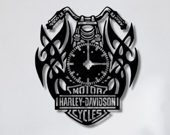harley davidson clock harley davidson vinyl Vinyl Record Clock harley davidson decor vinyl clock Plaque clock models