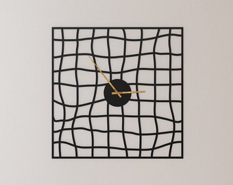 Geometrische Wanduhr, Metallwanduhr, Quadratische Wanduhr, Moderne Wanduhr, Große Wanduhr, Uhren für die Wand Einzigartige, Art-Deco-Uhr