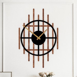 Unique Clock For Wall, Wooden Wall Clock, Clock For Kitchen, Art Deco Clock, Home Decor Clock, Large Clocks For Wall, Extra Large Clock