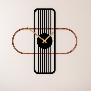 Wood Wall Clock, Contemporary Wall Clock, Modern Wall Clock, Unique Clock Geometric, Minimalist Wall Clock, Living Room Decor, New Home Gift