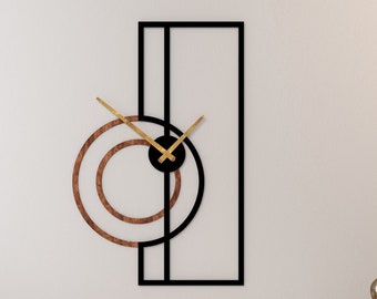 Modern Wooden Wall Clock, Oversized Wall Clock, Metal Clock, Minimalist Clock, Clocks For Wall, Large Wall Clock, Housewarming Gift