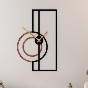 Modern Wooden Wall Clock, Oversized Wall Clock, Metal Clock, Minimalist Clock, Clocks For Wall, Large Wall Clock, Housewarming Gift