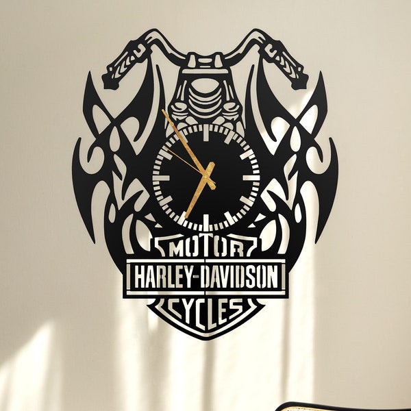 Large Harley Davidson Clock Etsy