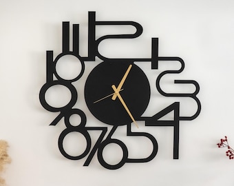 Oversized Metal Wall Clock With Numbers, Silent Large Wall Clocks, Modern Home Decor