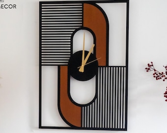Modern Unusual Wall Clocks, Wooden Wall Clock, Unique Large Decor For Living Room