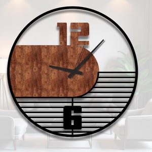Wall Clock With Number, Wooden Large Wall Clock, Round Wall Clock, Wall Clock Unique, Farmhouse Wall Clock, Kitchen Wall Clock