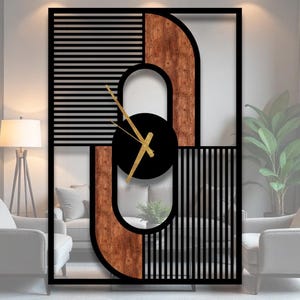 Abstract Wall Clock, Unique Wall Clock For Room, Large Clocks For Wall, Mid Century Wall Clock, Kitchen Clock, Modern Clock, New Home Gift