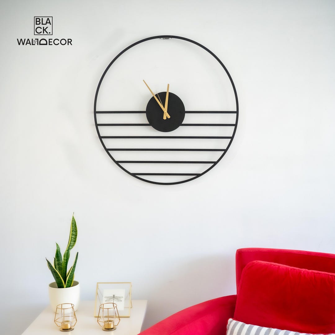Modern Linear Circle Wall Clock, Large Kitchen Wall Clocks, Designer ...