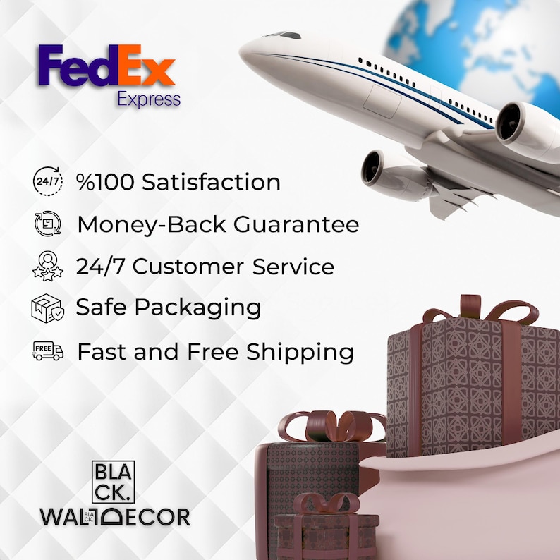FedEx Express fast delivery and safe eco packaging for modern metal wall clock, 100% satisfaction guaranteed.