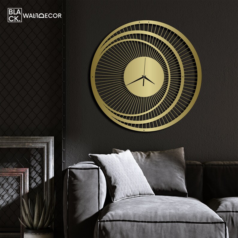 Unique Design Metal Wall Clock Round Wall Clock Triple Etsy