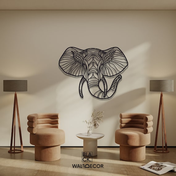 Elephant Wall Art, Large Metal Wall Art, Wall Decor Over the Bed, Unique  Wall Decor, Wall Art for Living Room, Stylish Wall Art 