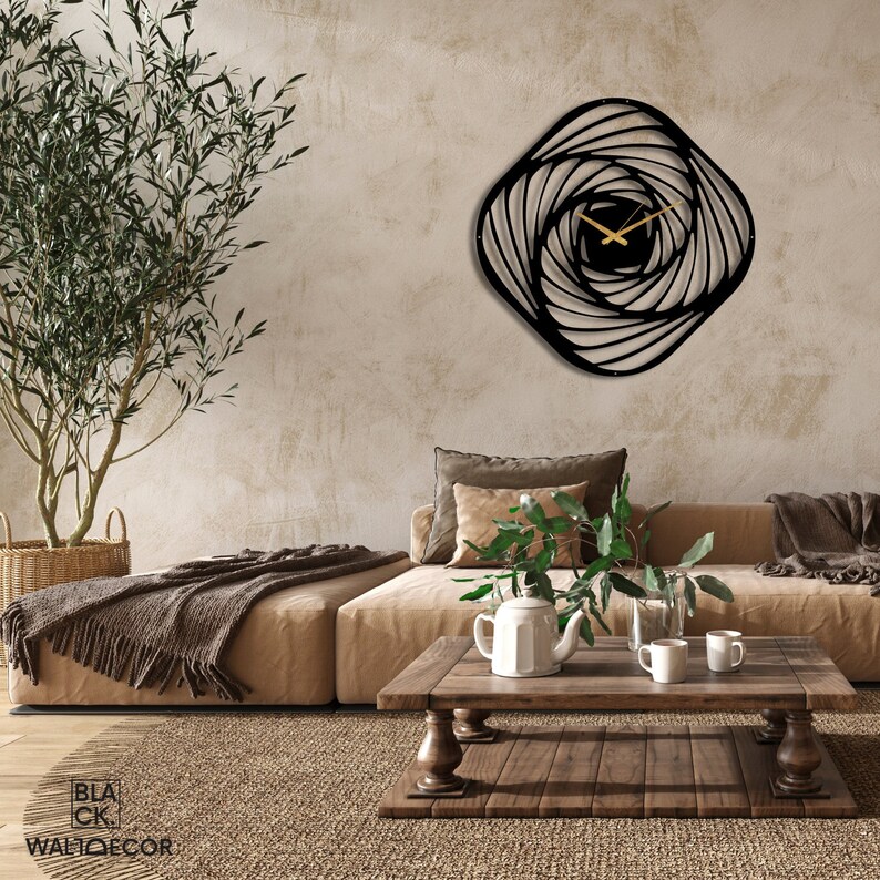 Vortex Clock Abstract Vortex Wall Clock, Large Wall Clocks, Silent Quartz, Unusual ...