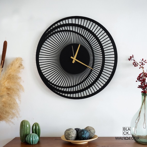 Triple Circle Wall Clock, Large Wall Clocks, Silent Quartz, Oversized Modern Design