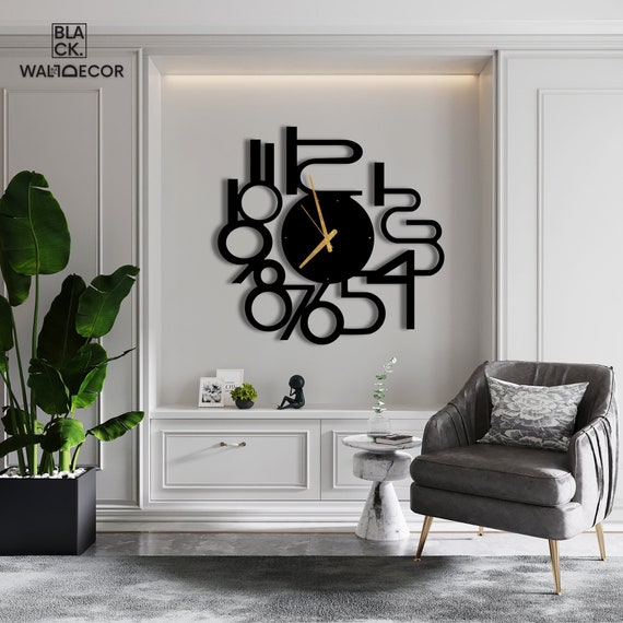 Metal Wall Clock With Numbers Wall Clock Large Wall Clock Metal Wall Clock Oversized Wall Clock Horloge Murale Modern Wall Clock Etsy
