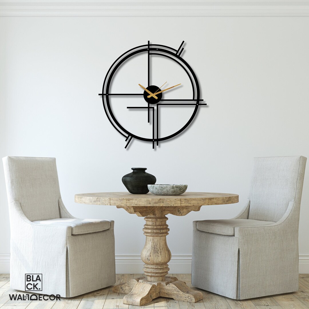 Oversized Modern Wall Clock Metal Wall Clock Large Wall Etsy