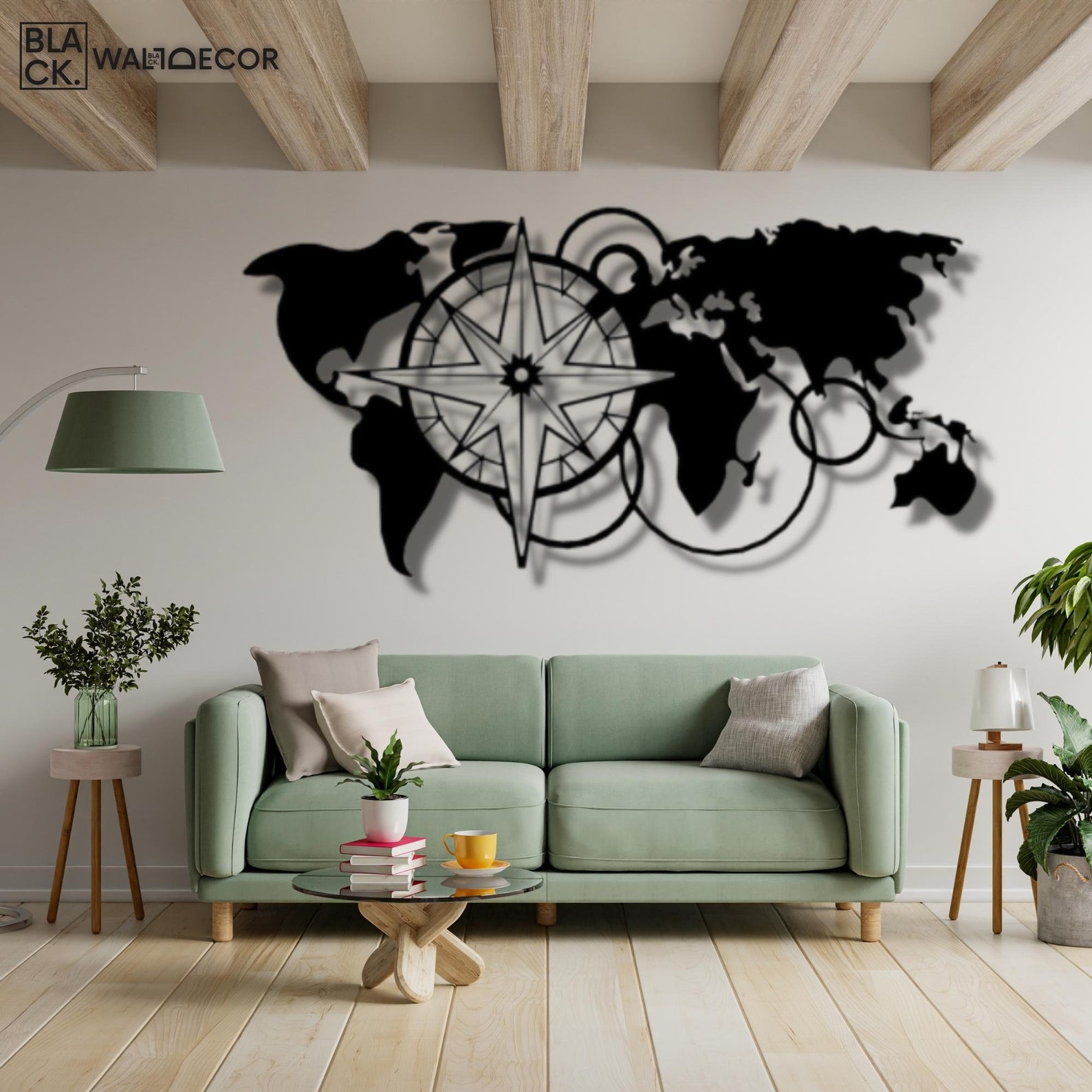 World Map Metal Wall Decor Metal Wall Hanging World Map Etsy