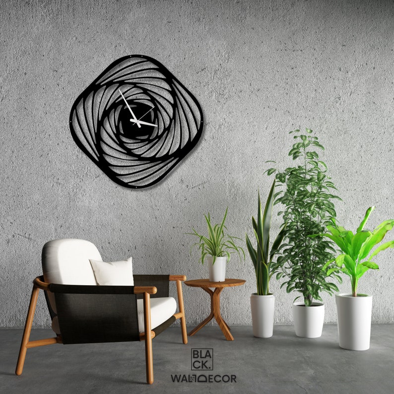 Vortex Clock Abstract Vortex Wall Clock, Large Wall Clocks, Silent Quartz, Unusual ...